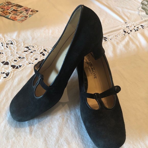 Luxury vintage Y2K Taryn Rose maryjane shoes low heels black suede - Picture 15 of 16
